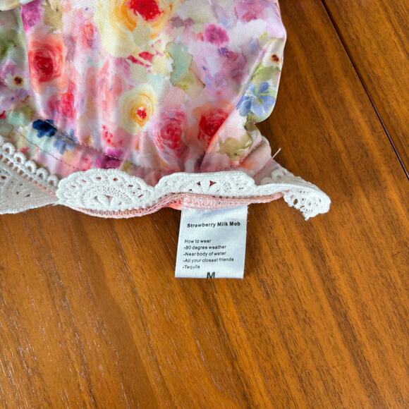 NEW Strawberry Milk Mob Bittersweet Samba Bikini Matching Top Bottom Size Medium - Picture 4 of 7